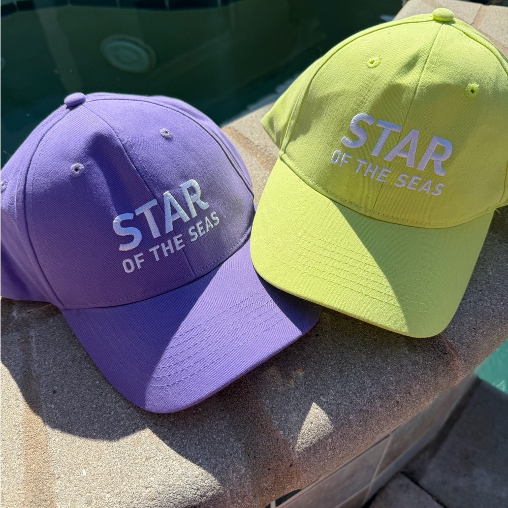 Purple and Yellow 'Star of the Seas' Caps